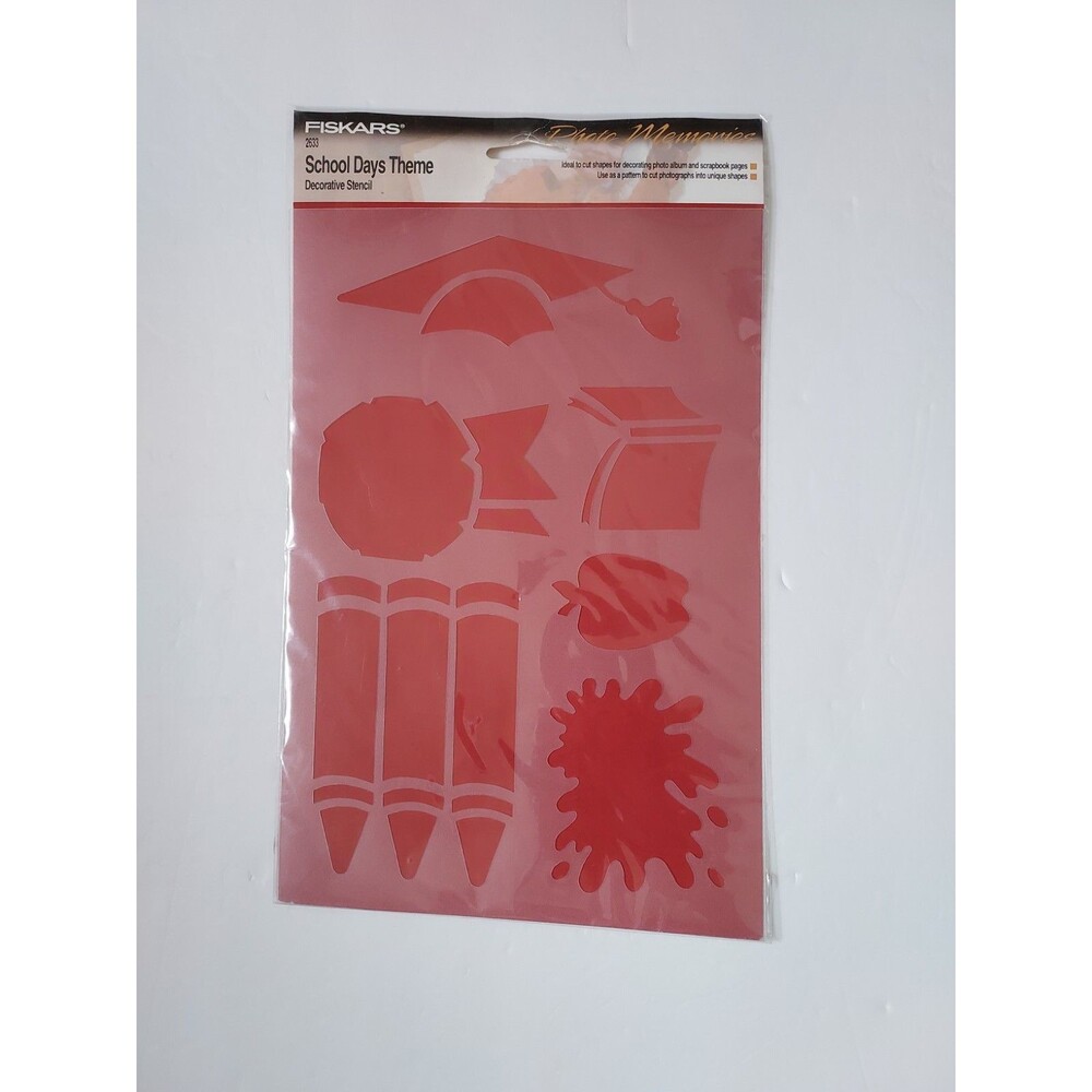 Fiskars School Days Theme Decorative Stencil  Photo Memories NEW